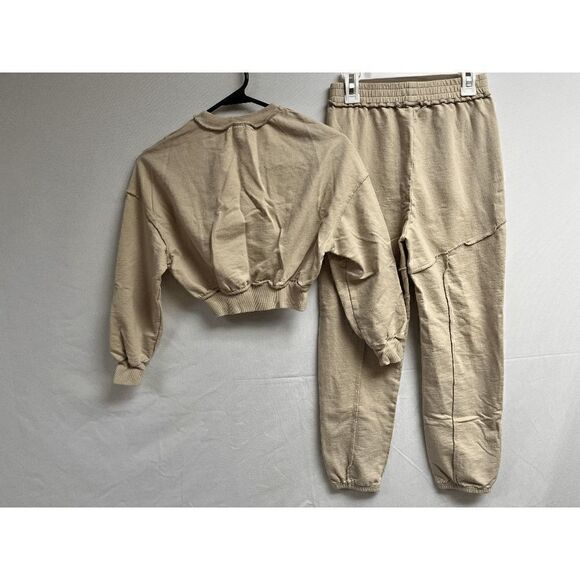 Shein Girls Teen Casual Long Sleeve Top & Jogger Pants Set Tan Size 10-11Years - Picture 5 of 9